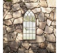 Berkfield Home Garden Mirror Sand 70x30 cm Iron for Outdoor Use in Cream Berkfield Home Cream 70x30 cm