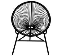 Berkfield Home Garden Moon Chair Poly Rattan Black Berkfield Home Black