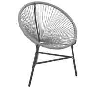 Berkfield Home Garden Moon Chair Poly Rattan Grey Berkfield Home Grey