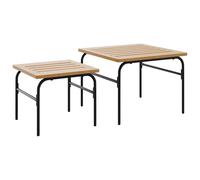Berkfield Home Garden Nest of Coffee Tables 2 pcs Brown & Black Steel Berkfield Home Brown