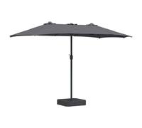 Berkfield Home Garden Parasol Folding Anthracite 385 x 209 x 244 cm Fabric in Dark Grey Berkfield Home Dark Grey 385 x 209 x 244 cm