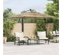 Berkfield Home Garden Parasol with Steel Pole Brown 246x246x230 cm | Size: 246 x 246 x 230 cm Berkfield Home Brown 246 x 246 x 230 cm
