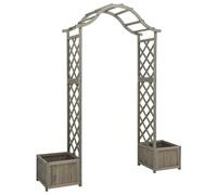 Berkfield Home Garden Pergola with Planter Grey Solid Firwood Berkfield Home Grey