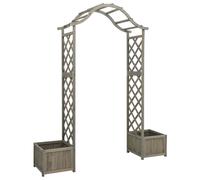 Berkfield Home Garden Pergola with Planter Grey Solid Firwood Berkfield Home Grey