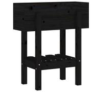 Berkfield Home Garden Planter Black 62x30x69 cm Solid Wood Pine | Size: 62 x 30 x 69 cm Berkfield Home Black 62 x 30 x 69 cm