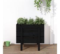 Berkfield Home Garden Planter Black 62x50x57 cm Solid Wood Pine | Size: 62 x 50 x 57 cm Berkfield Home Black 62 x 50 x 57 cm