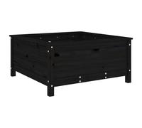 Berkfield Home Garden Planter Black 82.5x82.5x39 cm Solid Wood Pine Berkfield Home Black 82.5x82.5x39 cm