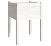 Berkfield Home Garden Planter White 50x50x70 cm Solid Pinewood | Size: 50 x 50 x 70 cm Berkfield Home White 50 x 50 x 70 cm