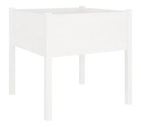 Berkfield Home Garden Planter White 70x70x70 cm Solid Pinewood | Size: 70 x 70 x 70 cm Berkfield Home White 70 x 70 x 70 cm