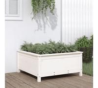Berkfield Home Garden Planter White 82.5x82.5x39 cm Solid Wood Pine Berkfield Home White 82.5x82.5x39 cm