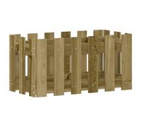 Berkfield Home Garden Planter with Fence Design 60x30x30 cm Impregnated Wood Pine in Brown | Size: 60 x 30 x 30 cm Berkfield Home Brown 60 x 30 x 30 cm