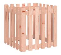 Berkfield Home Garden Planter with Fence Design 60x60x60 cm Solid Wood Douglas in Brown | Size: 60 x 60 x 60 cm Berkfield Home Brown 60 x 60 x 60 cm