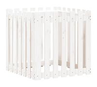 Berkfield Home Garden Planter with Fence Design White 70x70x70 cm Solid Wood Pine | Size: 70 x 70 x 70 cm Berkfield Home White 70 x 70 x 70 cm