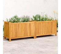 Berkfield Home Garden Planter with Liner 153x38.5x50 cm Solid Wood Acacia in Brown Berkfield Home Brown 153x38.5x50 cm