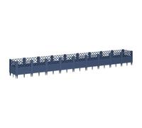Berkfield Home Garden Planter with Pegs Blue Grey 363.5x43.5x43.5 cm PP in Dark Grey Berkfield Home Dark Grey 363.5x43.5x43.5 cm