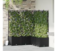 Berkfield Home Garden Planter with Trellis 5 pcs Black 120x120x143 cm | Size: 120 x 120 x 143 cm Berkfield Home Black 120 x 120 x 143 cm