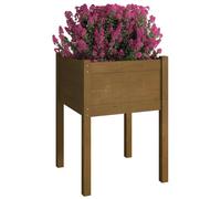 Berkfield Home Garden Planters 2 pcs Honey Brown 50x50x70 cm Solid Pinewood | Size: 50 x 50 x 70 cm Berkfield Home Brown 50 x 50 x 70 cm