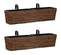 Berkfield Home Garden Planters 2 pcs Water Hyacinth Brown Berkfield Home Brown