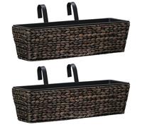 Berkfield Home Garden Planters 2 pcs Water Hyacinth Brown Berkfield Home Brown