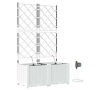 Berkfield Home Garden Planters with Water Irrigation System 2 pcs White Berkfield Home White