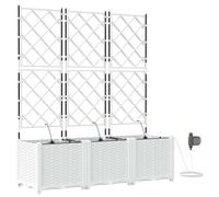 Berkfield Home Garden Planters with Water Irrigation System 3 pcs White Berkfield Home White