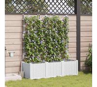 Berkfield Home Garden Planters with Water Irrigation System 3 pcs White Berkfield Home White