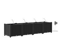 Berkfield Home Garden Planters with Water Irrigation System 4 pcs Black Berkfield Home Black