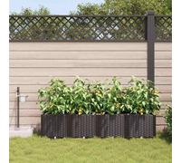 Berkfield Home Garden Planters with Water Irrigation System 4 pcs Brown Berkfield Home Brown