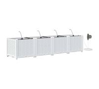 Berkfield Home Garden Planters with Water Irrigation System 4 pcs White Berkfield Home White