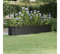 Berkfield Home Garden Raised Bed Powder-coated Steel 224x40x36 cm Anthracite in Black | Size: 224 x 40 x 36 cm Berkfield Home Black 224 x 40 x 36 cm