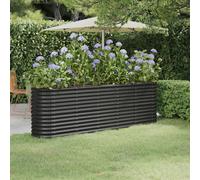 Berkfield Home Garden Raised Bed Powder-coated Steel 224x40x68 cm Anthracite in Black | Size: 224 x 40 x 68 cm Berkfield Home Black 224 x 40 x 68 cm