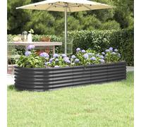Berkfield Home Garden Raised Bed Powder-coated Steel 224x80x36 cm Anthracite in Black | Size: 224 x 80 x 36 cm Berkfield Home Black 224 x 80 x 36 cm