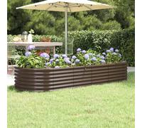 Berkfield Home Garden Raised Bed Powder-coated Steel 224x80x36 cm Brown | Size: 224 x 80 x 36 cm Berkfield Home Brown 224 x 80 x 36 cm