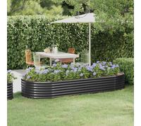 Berkfield Home Garden Raised Bed Powder-coated Steel 249x100x36 cm Anthracite in Black | Size: 249 x 100 x 36 cm Berkfield Home Black 249 x 100 x 36 cm