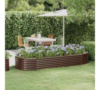 Berkfield Home Garden Raised Bed Powder-coated Steel 249x100x36 cm Brown | Size: 249 x 100 x 36 cm Berkfield Home Brown 249 x 100 x 36 cm