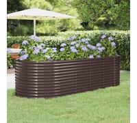Berkfield Home Garden Raised Bed Powder-coated Steel 249x100x68 cm Brown | Size: 249 x 100 x 68 cm Berkfield Home Brown 249 x 100 x 68 cm
