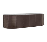 Berkfield Home Garden Raised Bed Powder-coated Steel 249x100x68 cm Brown | Size: 249 x 100 x 68 cm Berkfield Home Brown 249 x 100 x 68 cm