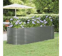 Berkfield Home Garden Raised Bed Powder-coated Steel 249x100x68 cm Grey | Size: 249 x 100 x 68 cm Berkfield Home Grey 249 x 100 x 68 cm