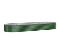 Berkfield Home Garden Raised Bed Powder-coated Steel 322x100x36 cm Green | Size: 322 x 100 x 36 cm Berkfield Home Green 322 x 100 x 36 cm