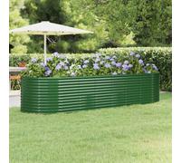 Berkfield Home Garden Raised Bed Powder-coated Steel 322x100x68 cm Green | Size: 322 x 100 x 68 cm Berkfield Home Green 322 x 100 x 68 cm