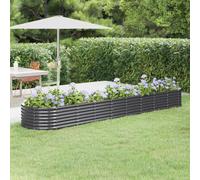 Berkfield Home Garden Raised Bed Powder-coated Steel 368x80x36 cm Anthracite in Black | Size: 368 x 80 x 36 cm Berkfield Home Black 368 x 80 x 36 cm