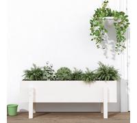 Berkfield Home Garden Raised Bed White 101x30x38 cm Solid Wood Pine | Size: 101 x 30 x 38 cm Berkfield Home White 101 x 30 x 38 cm