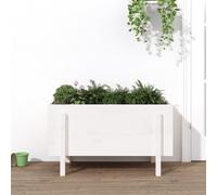 Berkfield Home Garden Raised Bed White 101x50x57 cm Solid Wood Pine | Size: 101 x 50 x 57 cm Berkfield Home White 101 x 50 x 57 cm