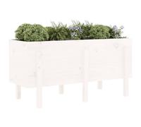 Berkfield Home Garden Raised Bed White 121x50x57 cm Solid Wood Pine | Size: 121 x 50 x 57 cm Berkfield Home White 121 x 50 x 57 cm