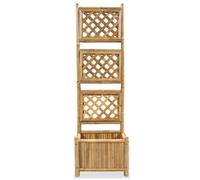Berkfield Home Garden Raised Bed with Trellis Bamboo 40 cm in Brown Berkfield Home Brown