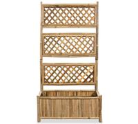 Berkfield Home Garden Raised Bed with Trellis Bamboo 70 cm in Brown Berkfield Home Brown