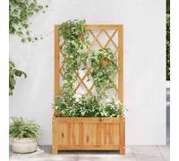 Berkfield Home Garden Raised Bed with Trellis Solid Acacia Wood in Brown Berkfield Home Brown