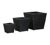Berkfield Home Garden Raised Beds 3 pcs Water Hyacinth Black Berkfield Home Black