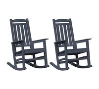 Berkfield Home Garden Rocking Chairs 2 pcs Navy Blue 70x92x107.5 cm HDPE Berkfield Home Navy 70x92x107.5 cm