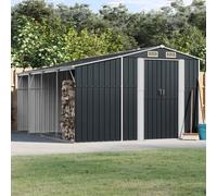 Berkfield Home Garden Shed Anthracite 277x365.5x179 cm Galvanised Steel in Black Berkfield Home Black 277x365.5x179 cm